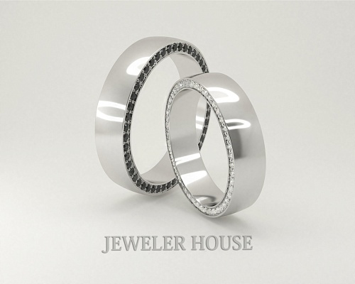 Парные обручальные кольца с бриллиантами в торце СТ-0008