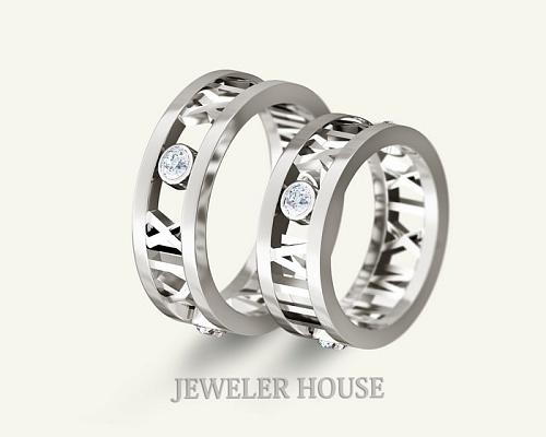 Обручальные кольца с римскими цифрами СТ-0030